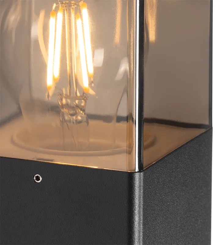 Moderne buiten wandlamp zwart IP44 met smoke glas - Denmark Modern E27 IP44 Buitenverlichting