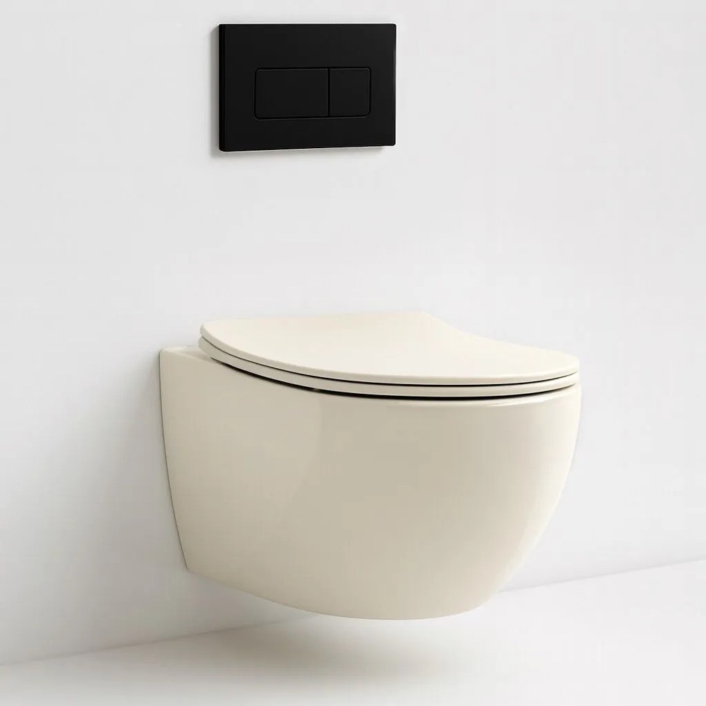 Hangende toilet REA Carlo Mini Rimless Ecru