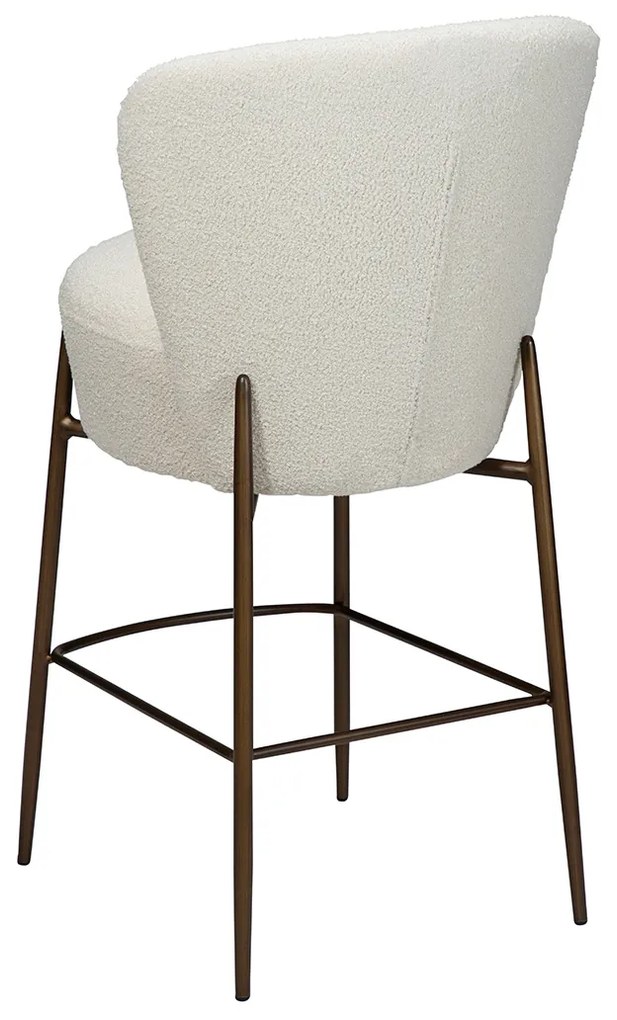 Dan-Form Orbit Boucle Barstoel Dove Lichtgrijs Met Hoge Rugleuning