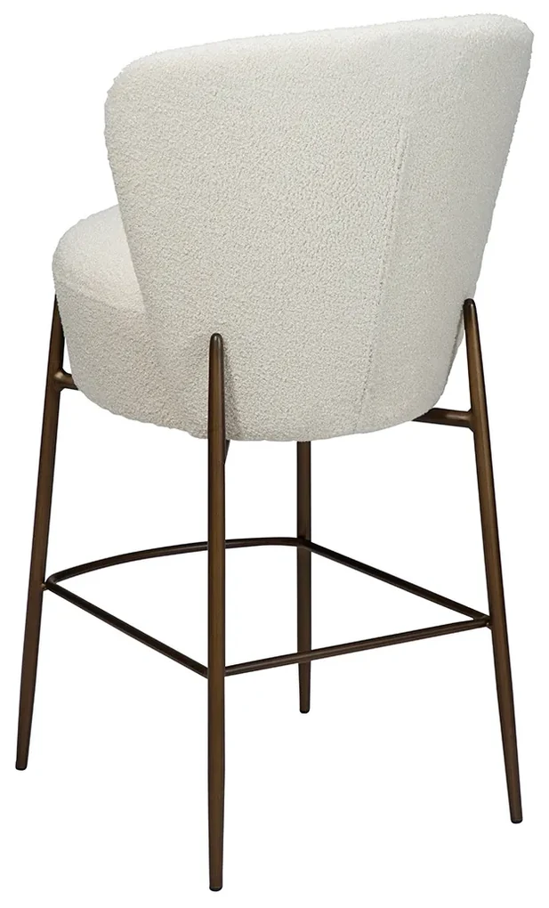 Dan-Form Orbit Boucle Barstoel Dove Lichtgrijs Met Hoge Rugleuning