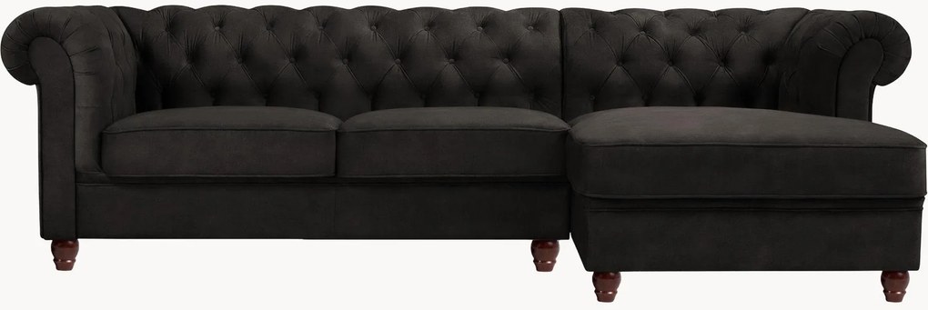 Fluwelen hoekbank Phoebe (4-zits)