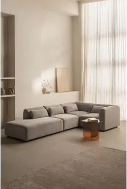 4-delige Modulaire Hoekbank Met Linker Divan Fogler Corduroy Licht Taupegrijs - Sklum