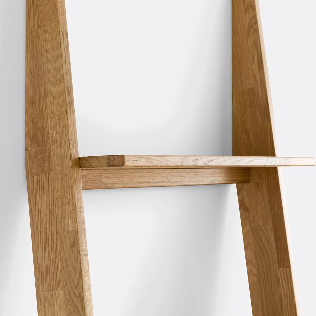 Ladderboekenkast, massief eiken, DOMENO