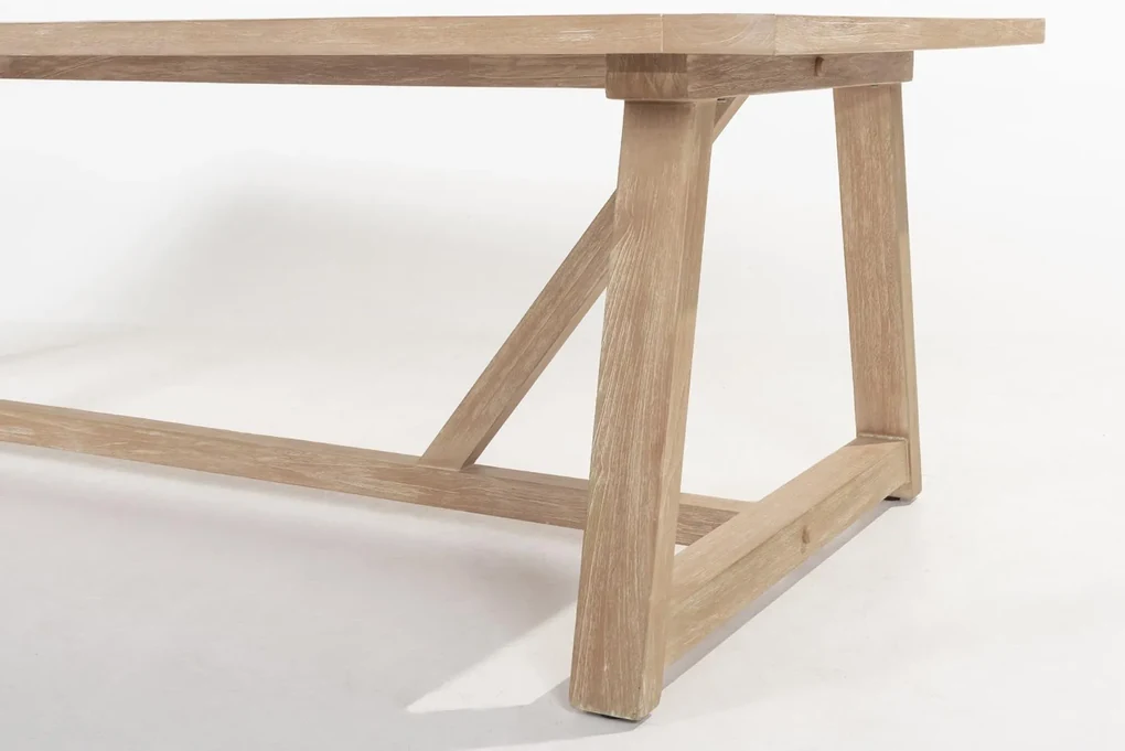 Taste by 4 Seasons Noah tuintafel van geborsteld teak met blad 260 x 100 cm Tuintafel houtkleur weerbestendig