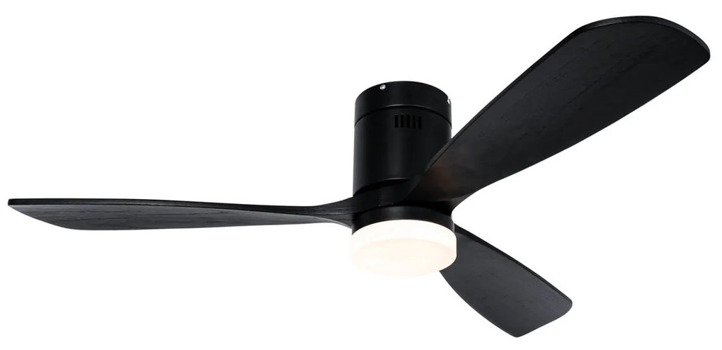 Smart Plafondventilator met lamp zwart 132cm incl. LED dimbaar met afstandsbediening - Sofia Design rond Binnenverlichting Lamp