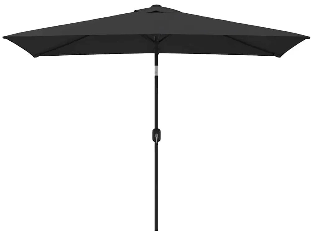 vidaXL Parasol met metalen paal 300x200 cm zwart