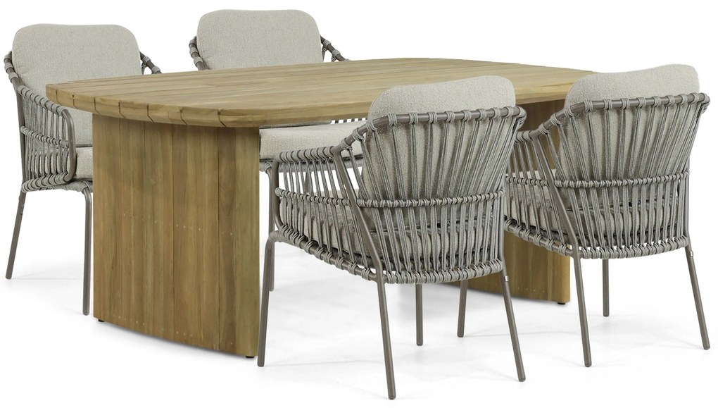 Tuinset 4 personen  Aluminium/rope Taupe 4 Seasons Outdoor Capalbio/Falcon