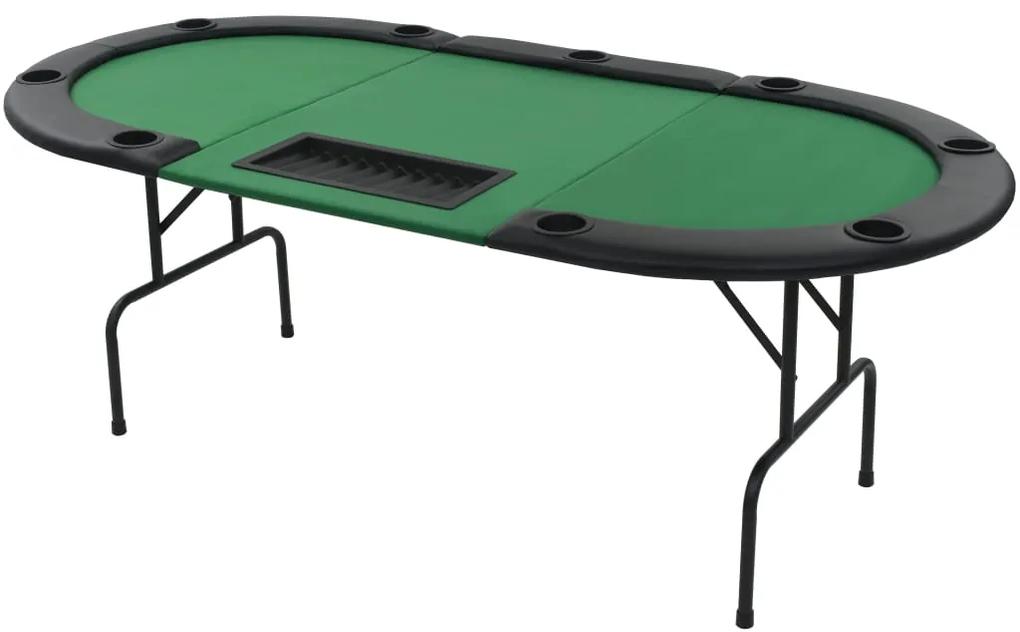 vidaXL Pokertafel voor 9 spelers ovaal 3-voudig inklapbaar groen