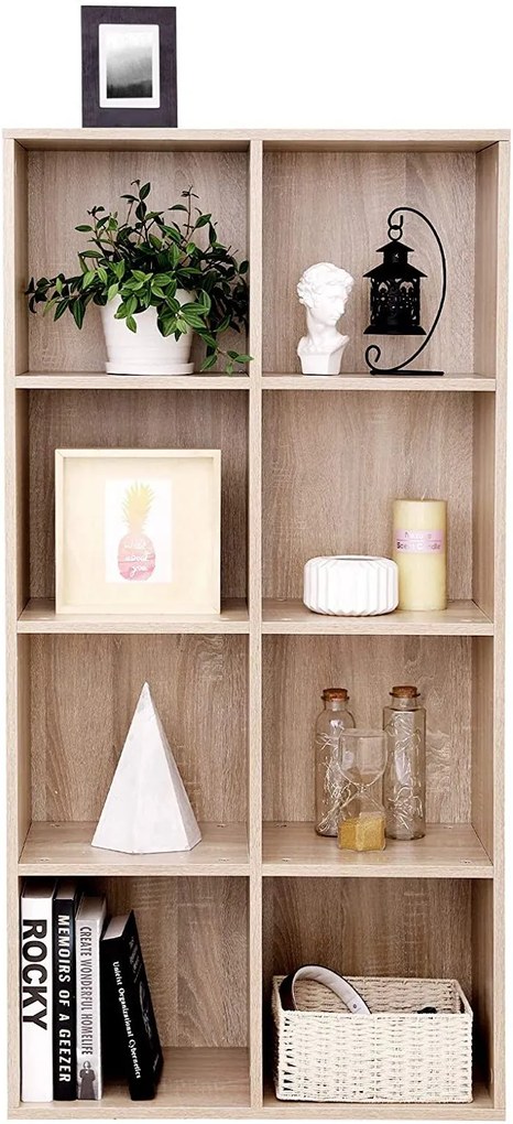 Nancy's Boekenkast Met 8 vakken - Planken Van Hout - Vrijstaande Kast – Opberger Voor Kantoor Of Thuis – Houten Kast