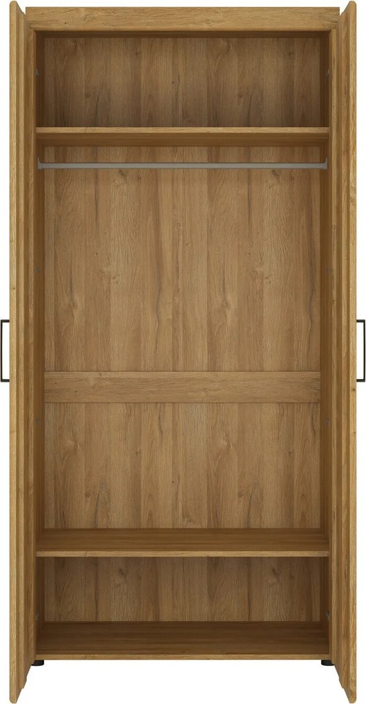 Kledingkast Calsori 120, Kleinzoon eik, 195x93x58cm, 56 kg, Kledingkast deuren: Met scharnieren