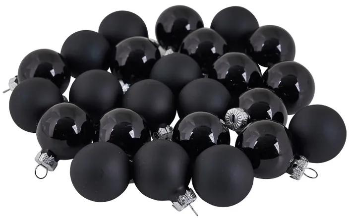 Kerstballen set zwart- 24st
