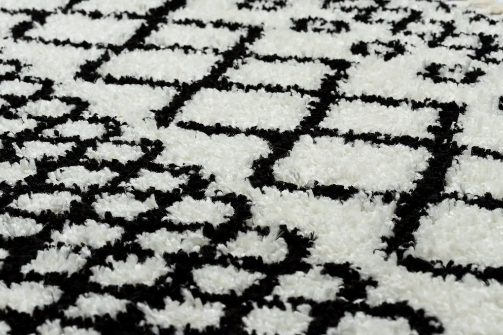 Tapijt PROMO BERBER SAFI N9040 wit / zwartrand, Barber, marokkaanse shaggy