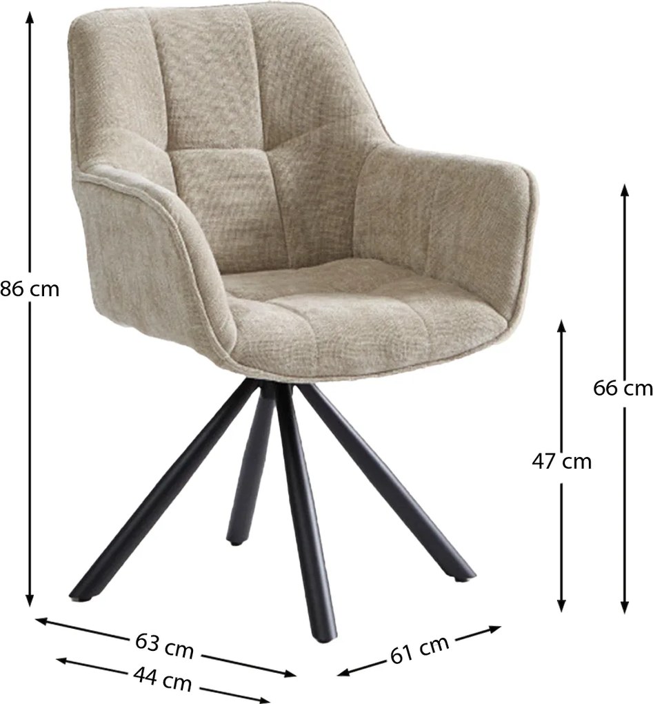 Beige Eetkamerstoel Met Stiksels