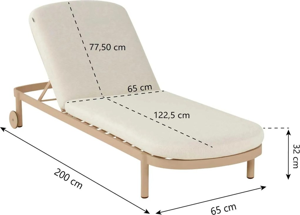 Hartman Palma Lounger Cappuccino Aluminium Taupe