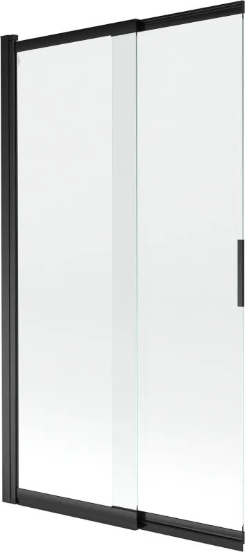 Mexen Fox 2-delige verschuifbare badscherm 100 x 150 cm, transparant, zwart - 891-100-002-70-00