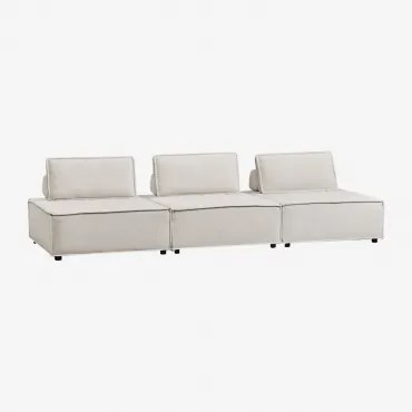 3-delige Modulaire Bank In Vermont-stof Chenille Crèmebeige - Sklum