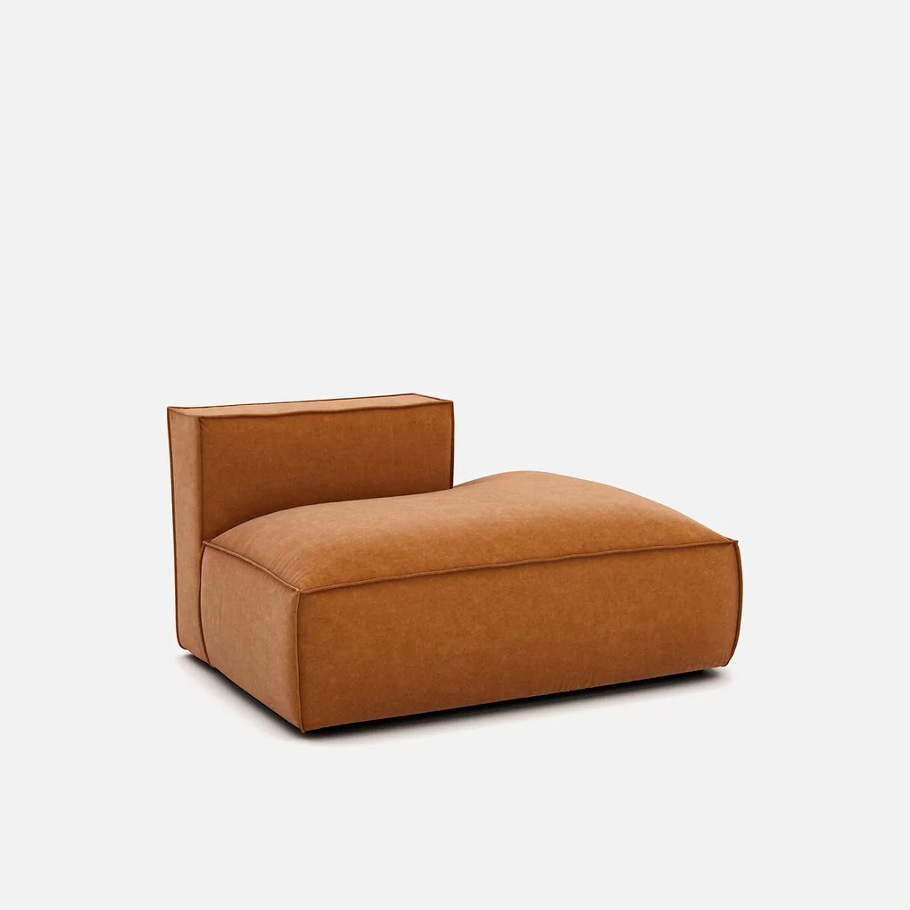 Loungebank element rechts voor modulaire bank, in fluweel met structuur, SEVEN