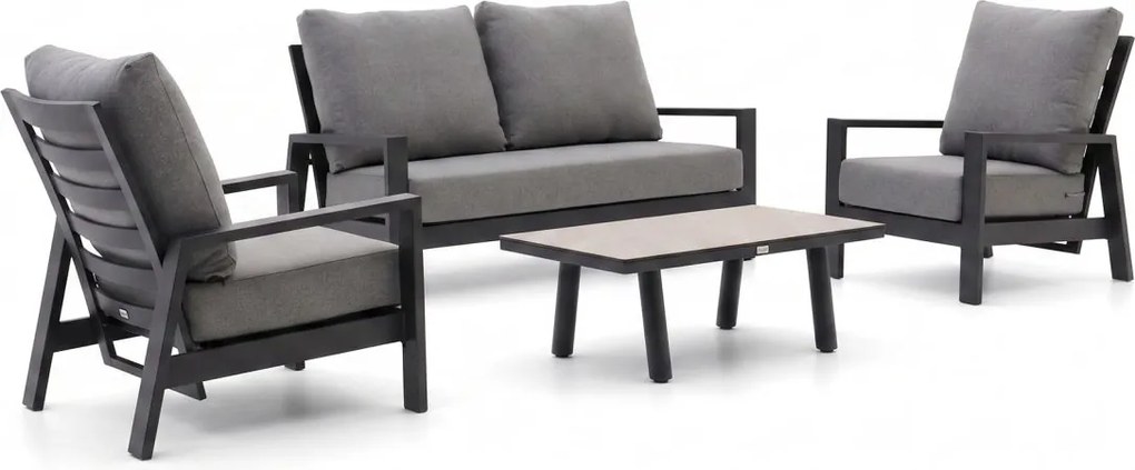 Stoel-bank loungeset Tierra Outdoor | 4 personen | Loungeset Grijs | Aluminium | Kees Smit Tuinmeubelen