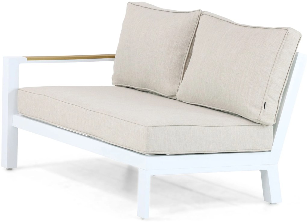 Hoek loungeset 5 personen Aluminium/Polywood (teakfinish) Wit Lifestyle Garden Furniture Bilbao