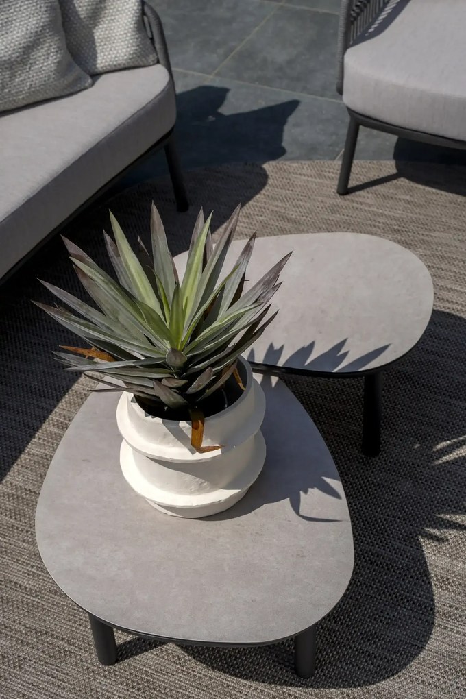 Taste by 4 Seasons Monroe set van 2 loungetafels antraciet 65 x 50 en 80 x 60 cm Loungetafel   beige weerbestendig