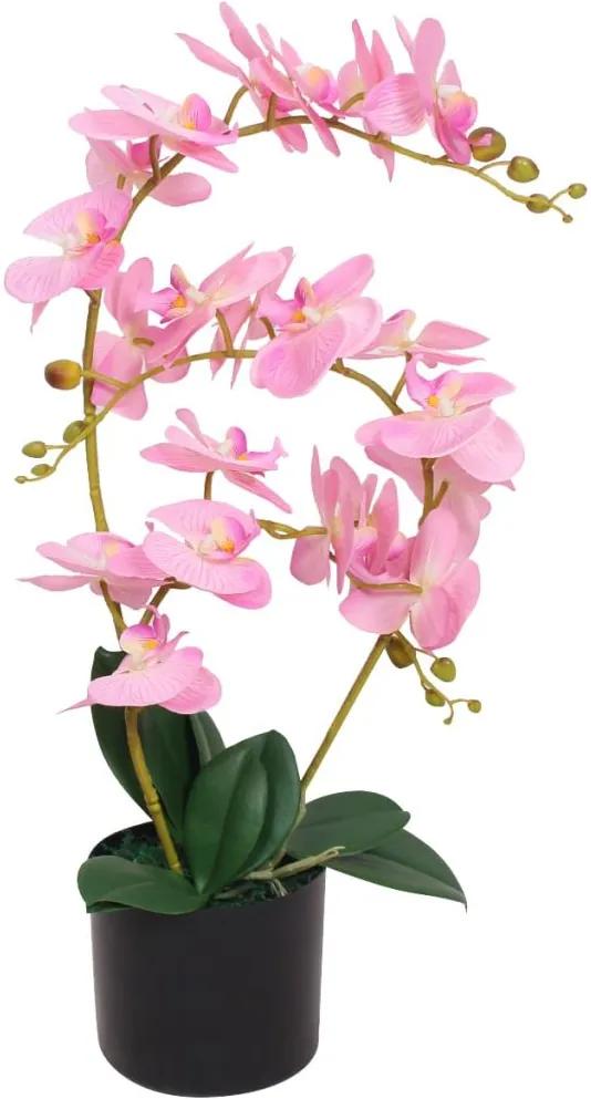 Kunst orchidee plant met pot 65 cm roze
