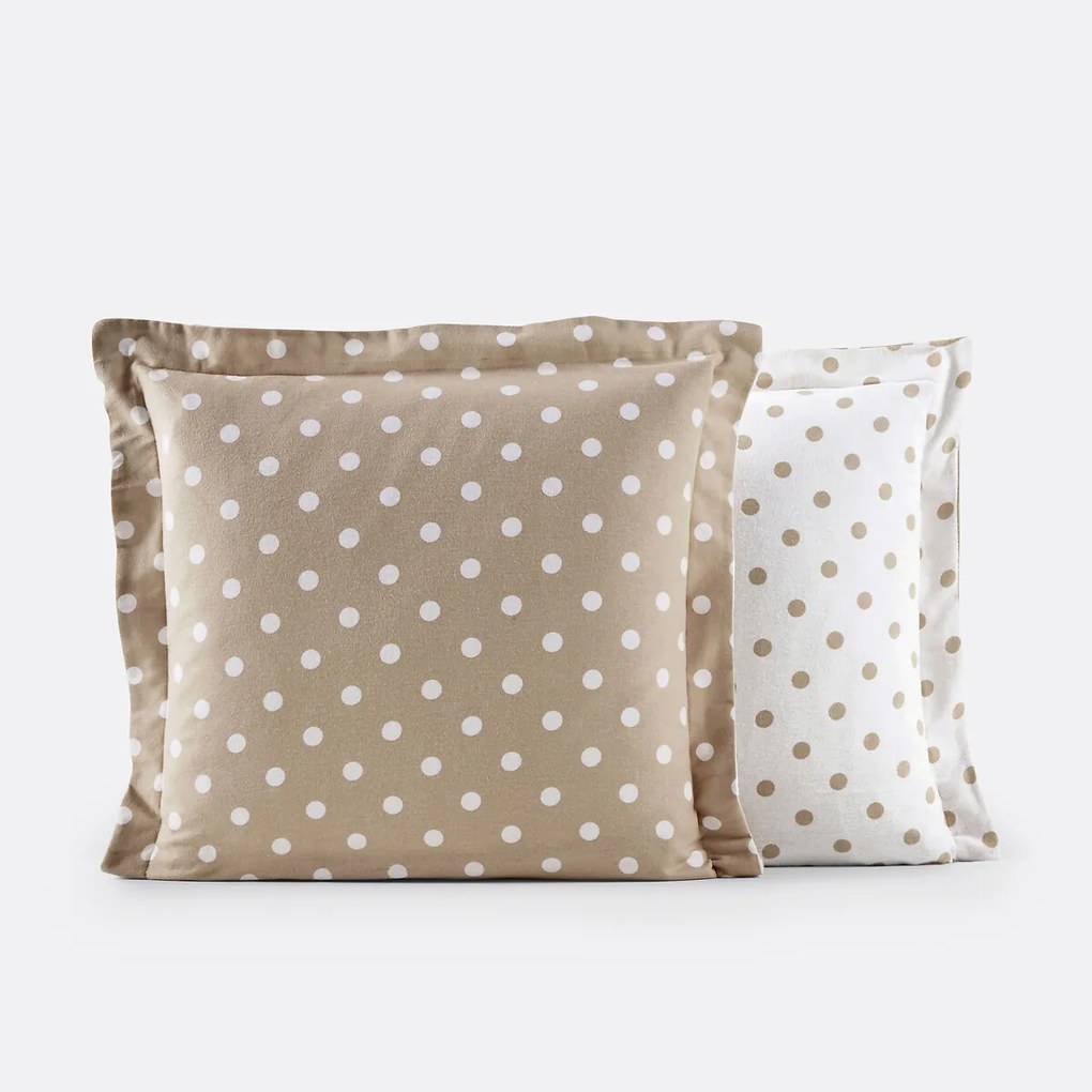 Kussensloop in flanel met stippenprint, Clarisse