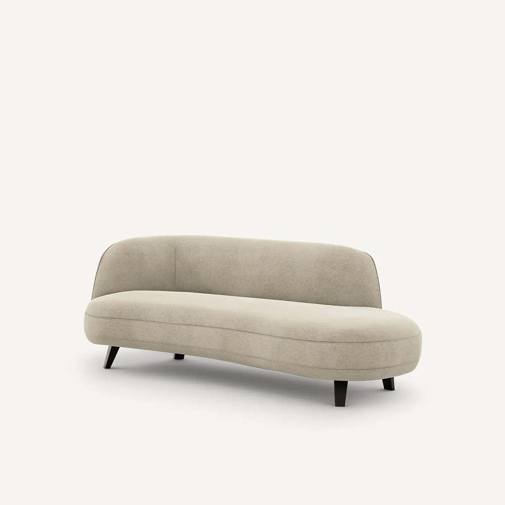 Dormeuse in linnen fluweel, Rosebury, ontwerp door Emmanuel Gallina