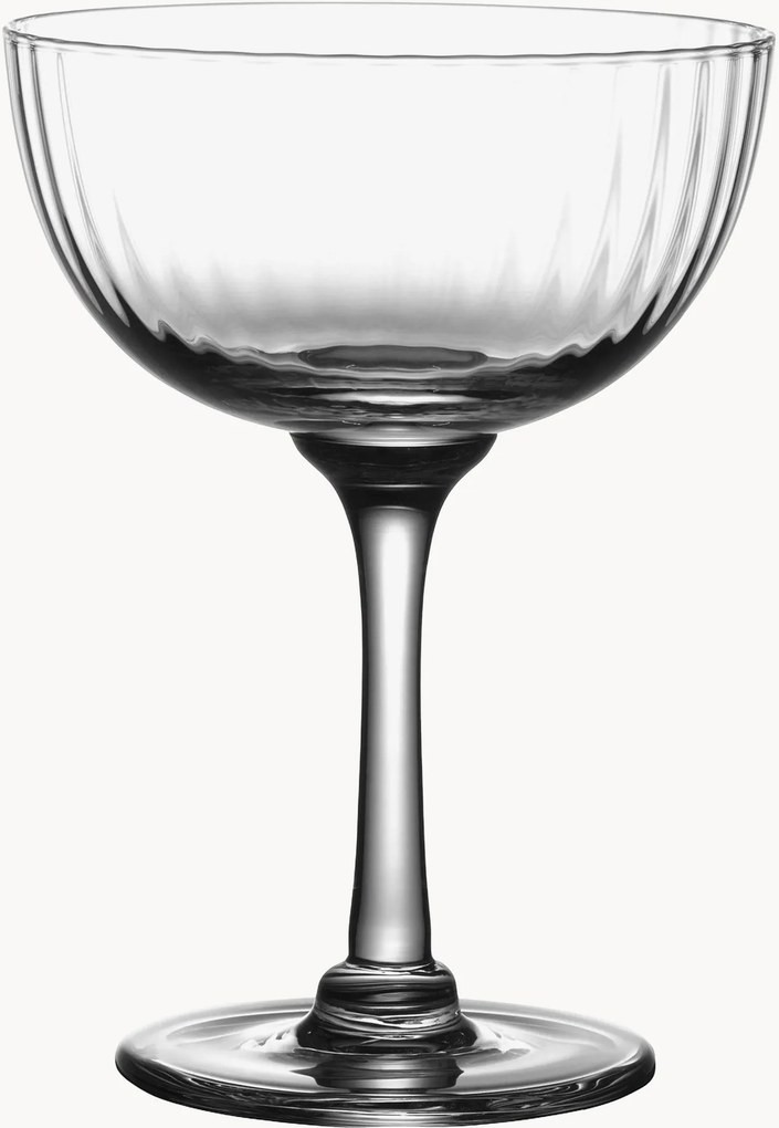 Mondgeblazen kristallen champagneglazen Ripple, 4-delig