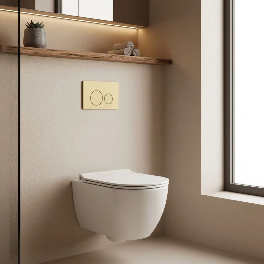 WC voorwand installatiesysteem K011A-Q REA I Brush Gold
