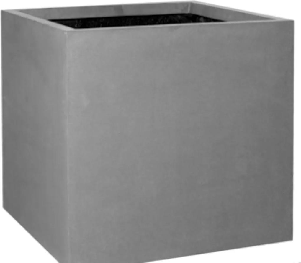 Bloempot Block xxl natural 70x70x70 cm grey vierkant