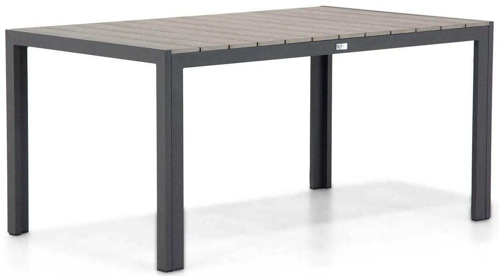 Dining Tuintafel rechthoekig 155 x 92 cm Aluminium/polywood Grijs Young