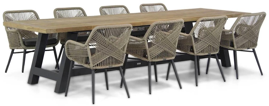 Tuinset 8 personen 330 cm Wicker Taupe Lifestyle Garden Furniture Advance/Trente