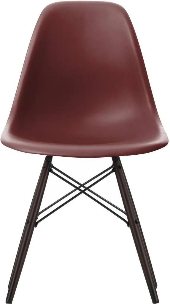Vitra DSW stoel kuip oxide rood onderstel zwart esdoorn