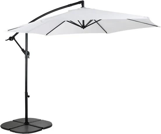 HAWAI Hangparasol zonder parasolvoet wit H 243 cm; Ø 300 cm