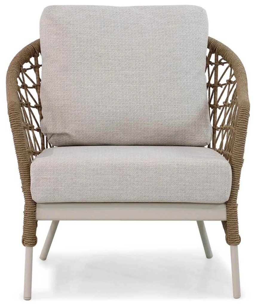 Stoel en Bank Loungeset 5 personen Wicker/Aluminium/Aluminium/wicker Taupe Coco Bali