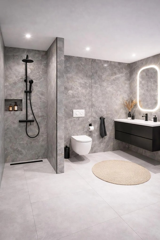 SPC Marmer Wandpaneel MAT Grigio Terra Lucente 260x122x0.3cm