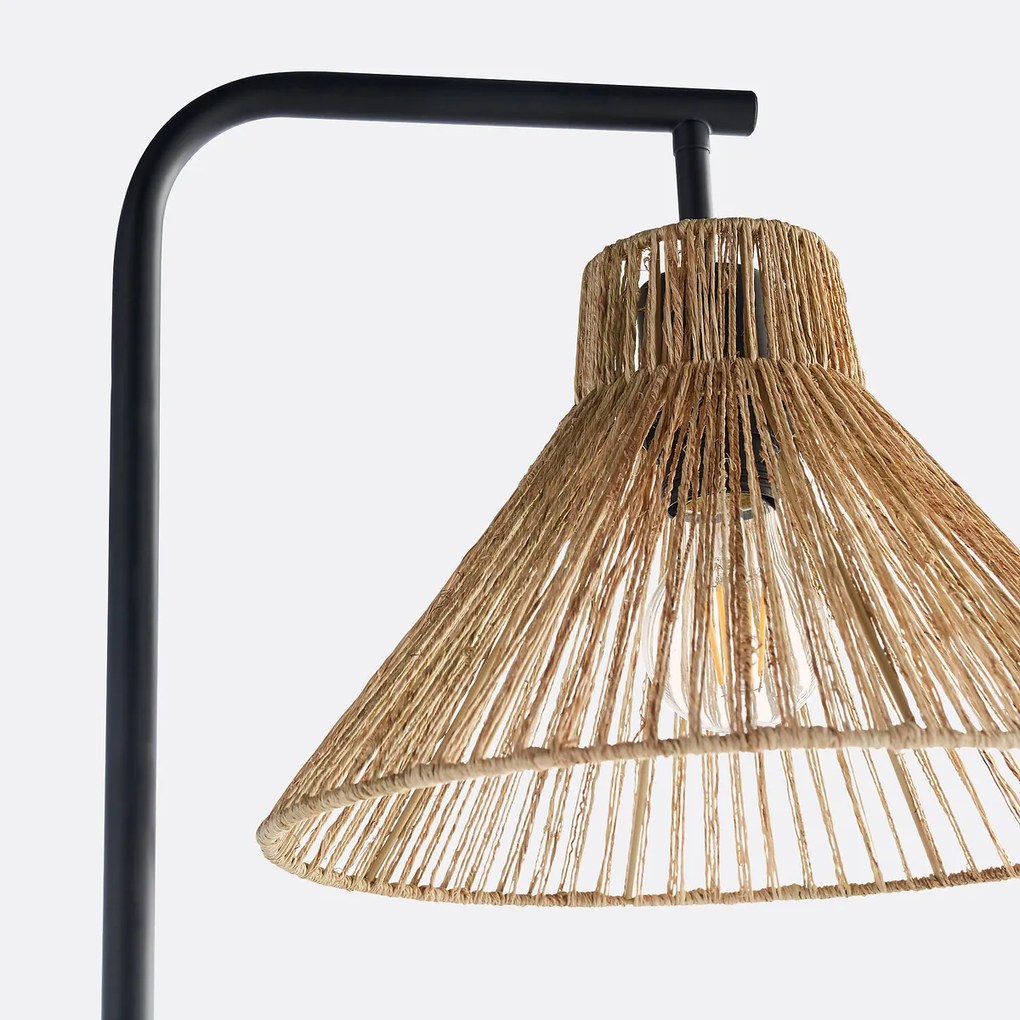 Voetlamp in metaal en hennep, Yaku