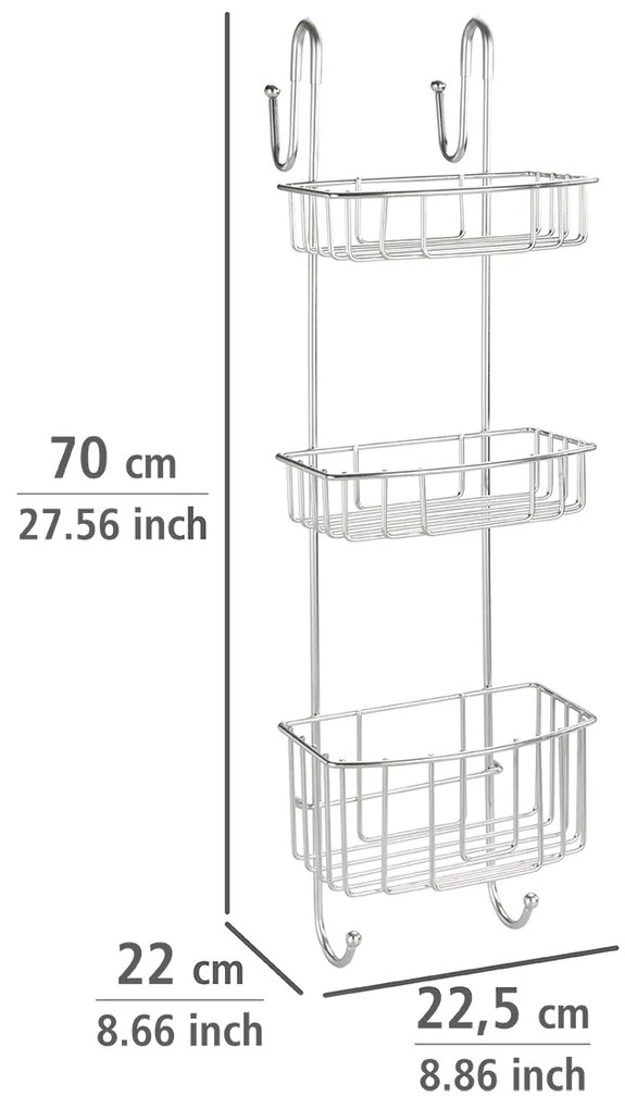 Wenko douchecaddy 3-laags olesi RVS mat