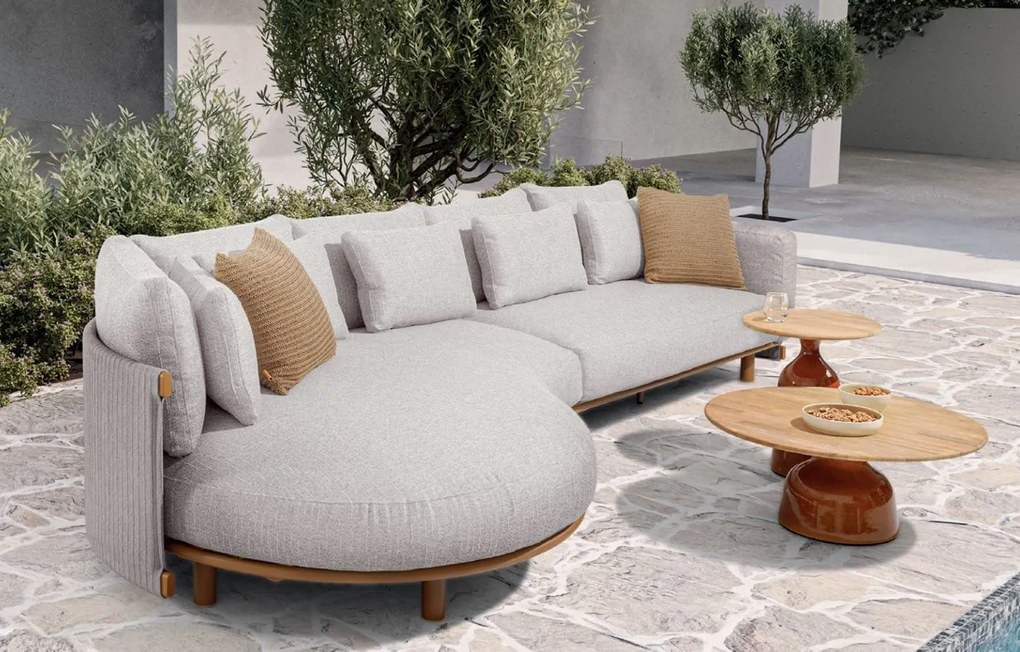 4 Seasons Outdoor Safina chaise loungebank amber  Loungebank    beige weerbestendig