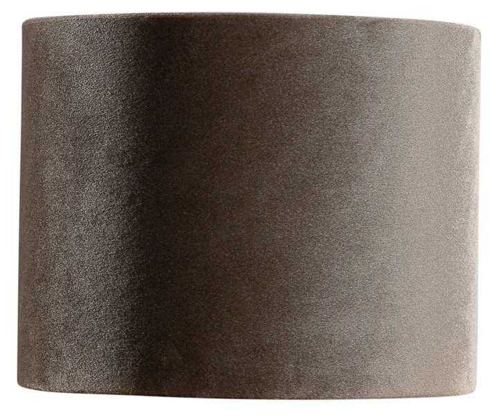 Velours lampenkap taupe rond 18/18/14 Klassiek / Antiek