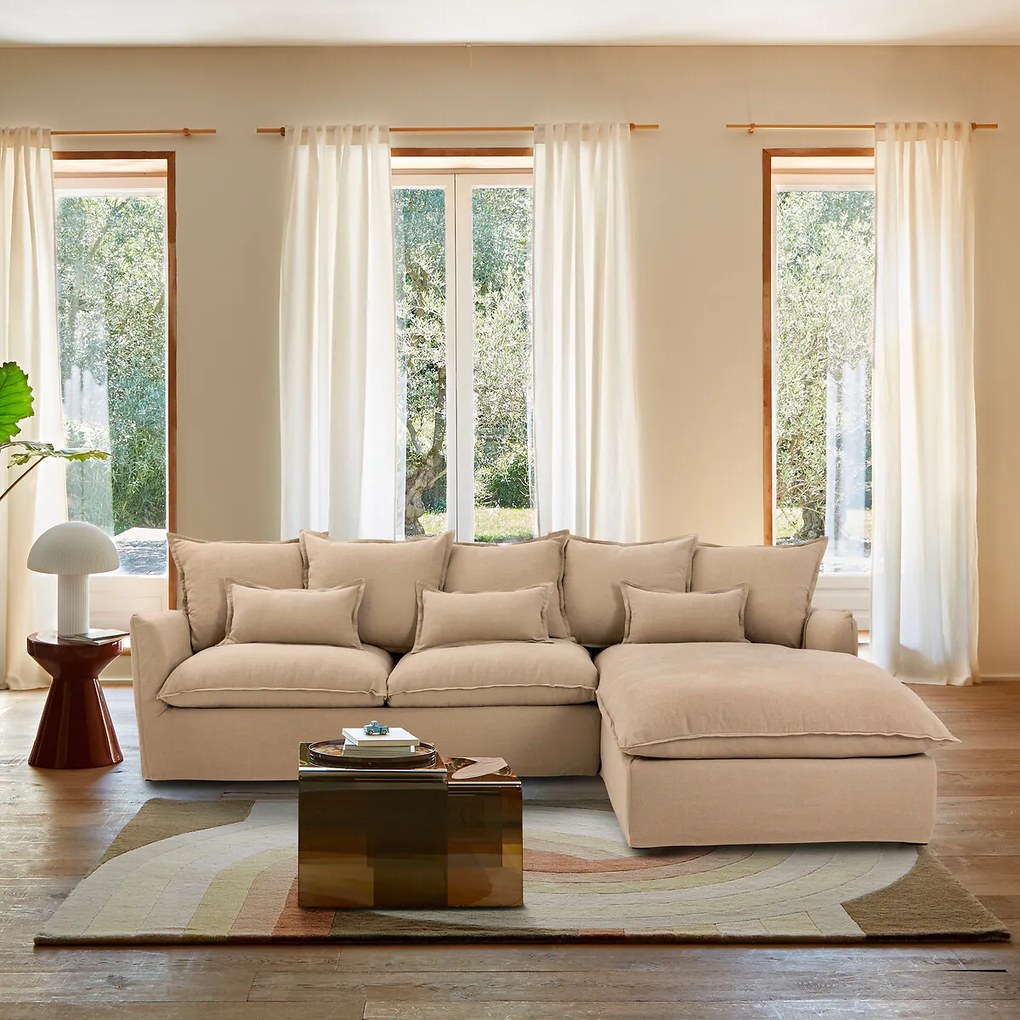 Hoekbank in dik linnen, Odna