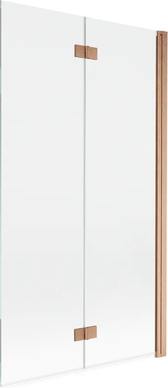 Mexen Mist douchewand 2-delig rechts 100 x 150 cm, transparant, geborsteld koper - 8A9-100-002-65-00-P