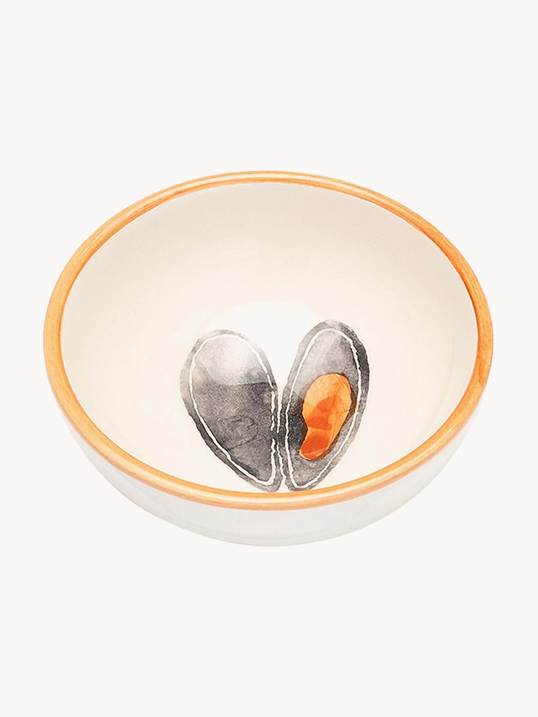 Handbeschilderde dipschalen Moules