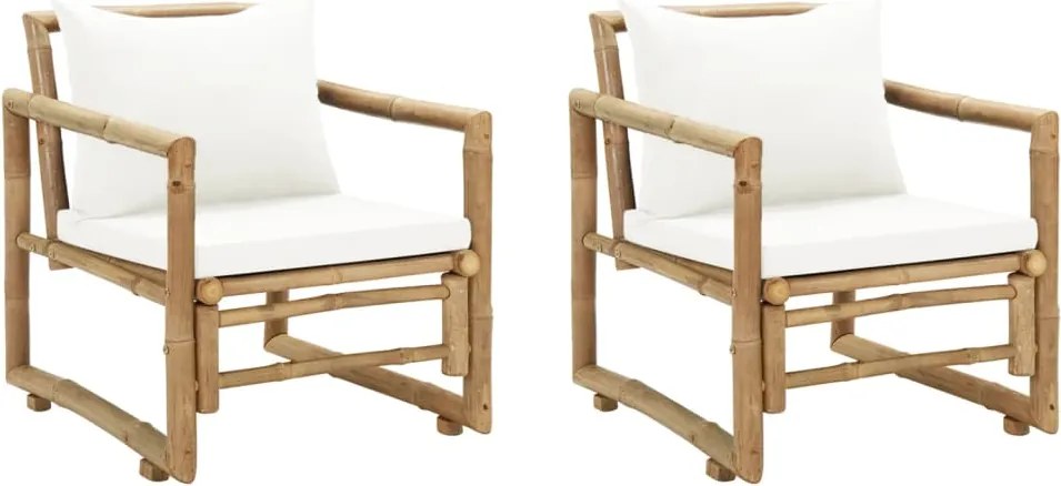vidaXL Tuinstoelen 2 st met kussens bamboe