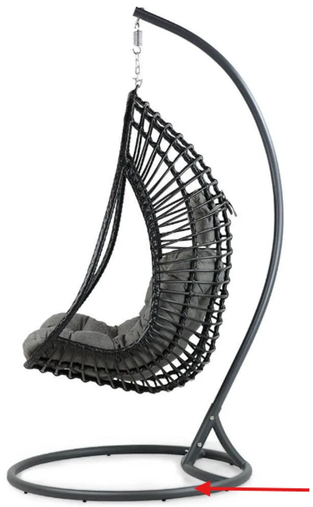 Coco Vedella Hangstoel Wicker/Aluminium Zwart