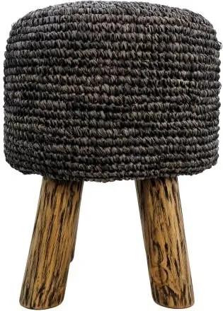 HSM Collection | Kruk Malibu diameter 34x46 zwart was krukken raffia poefs & krukken meubels | NADUVI outlet