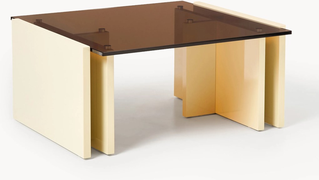 Salontafel Elam met glazen tafelblad