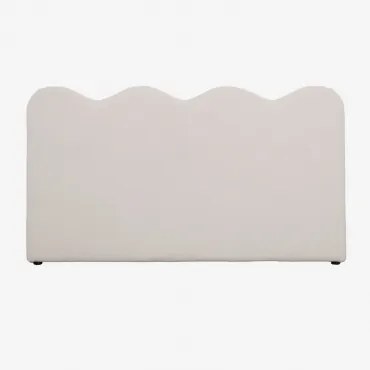 180 Cm Fausto Schapenvacht Hoofdbord Chenille White & 150 Cm - Sklum
