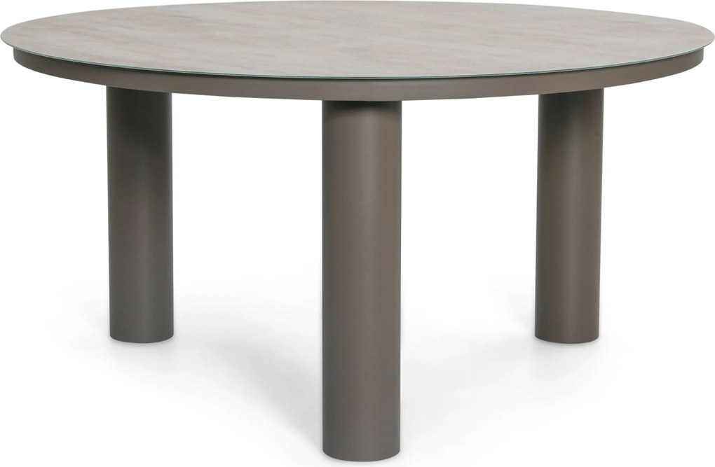 Dining Tuintafel rond 150 cm met lazy susan Taupe Arancia