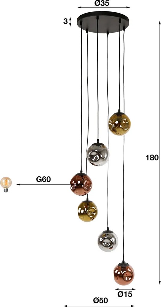 Hanglamp Met Glasbollen